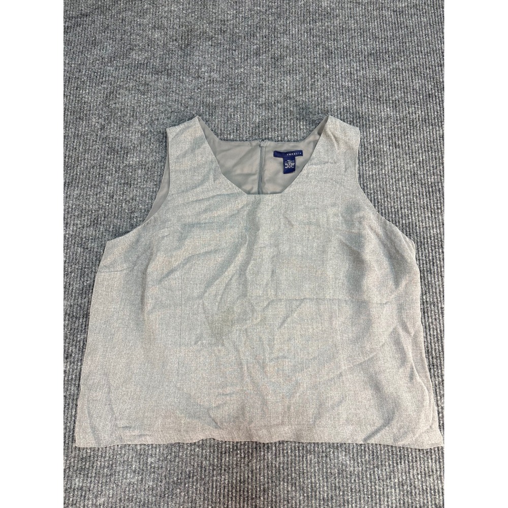 Venezia Womens Plus Size 22/24 Gray Sleeveless Shell Blouse Square Neck Lined